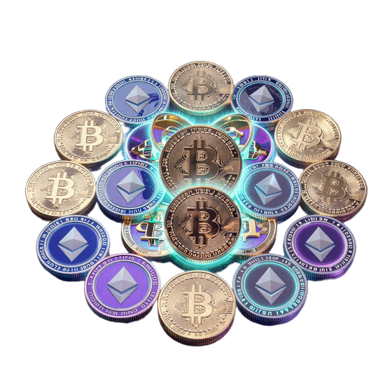 Kryptow&auml;hrungen in Lotus-Formation als Symbol f&uuml;r das GambleZen Krypto Casino
