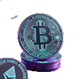 Leuchtende Krypto-M&uuml;nzen als Symbol f&uuml;r das Krypto Casino bei GambleZen